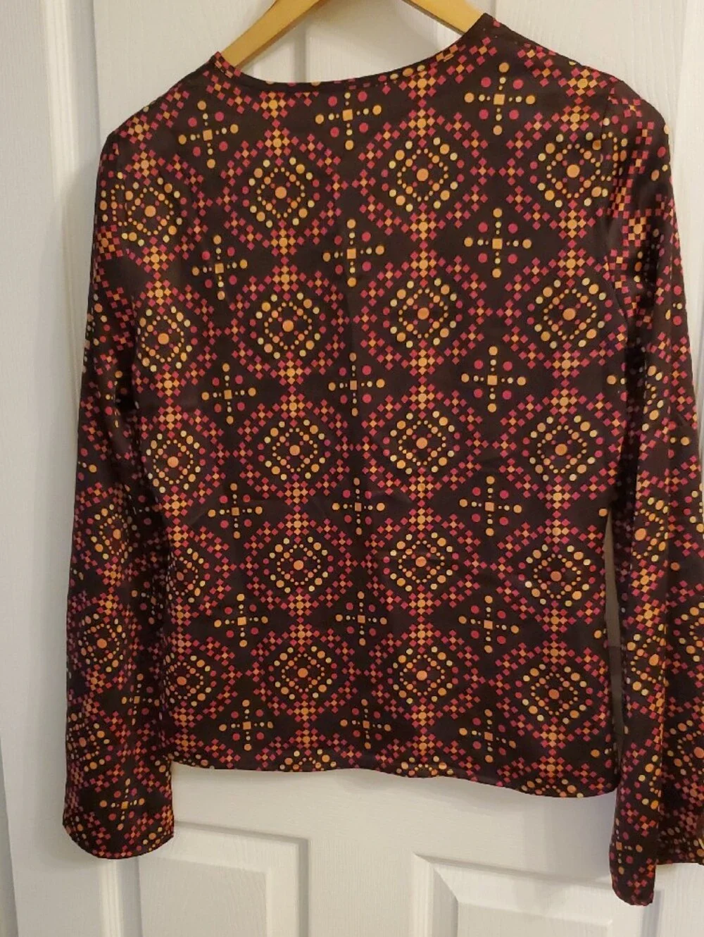 EUC Tory Burch Brown Long Sleeve Blouse  Size 2